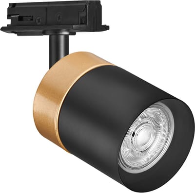 OSRAM TRACKLIGHT railsysteem armatuurkop, goud/zwart, met GU10-voet, kan worden uitgerust met een normale of slimme lamp, slim, WiFi, loft-achtig ontwerp, IP20-bescherming