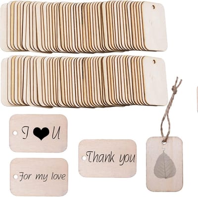 96 Stuks Houten Hangers Houtschijven Onbehandeld voor Knutselen en DIY