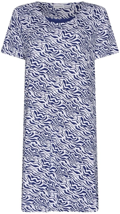 Pastunette - Nachthemd - Midnight Animal - Bamboe - Blauw/Wit - Maat 38