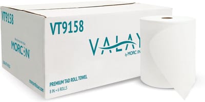 Papieren Handdoekrollen - Keukenpapier Rollen - Hygiënisch Werken - Universele TAD Papier - 8" x 600 Ft - Wit