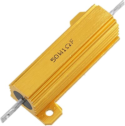 Vermogen Weerstand - Aluminium Behuizing - Elektronische Circuits - 1 Ohm Tolerantie - 50 Watt - Goudkleurig