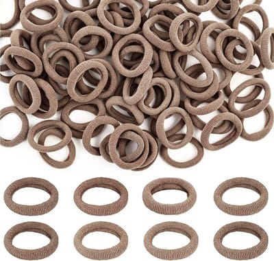 100 Stuks Zachte Haarelastieken voor Kinderen, Bruin | Haaraccessoires voor Baby's en Peuters, Ideaal voor Meisjes