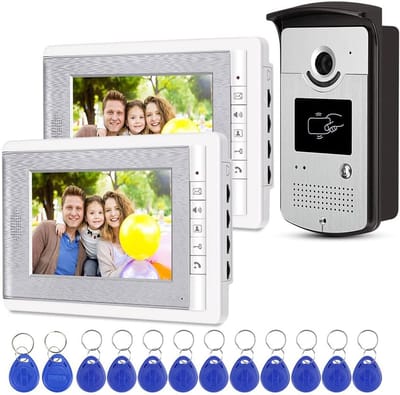 Video Deur Intercom - Beveiligingssysteem - Toegangscontrole - RFID Ontgrendeling - 7 Inch Scherm - Zilver
