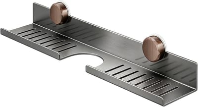 Praktische 40 cm Wandplank voor de Wasbak, Organiser voor Badkamer en Keuken met Afvoer, Geen Boren Nodig