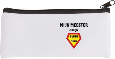 Akyol - mijn meester is mijn superheld Etui - Meester - super meester - verjaardag - cadeautje voor meester - meester artikelen - kado - geschenk - collega's - 20 bij 9 cm