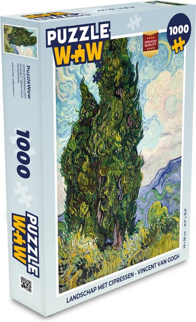 Puzzel Landschap met cipressen - Vincent van Gogh - Legpuzzel - Puzzel 1000 stukjes volwassenen