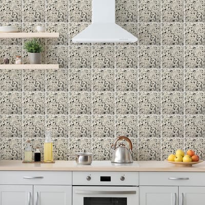 Zelfklevende tegelmuurstickers voor keuken en badkamer - 60 Diana Terrazzo tegelstickers - 60 stickers 15x15cm
