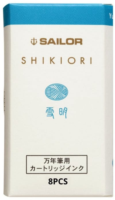 Sailor Shikiori Izayoi-no-Yume Ink - Yuki-Akari (Snow Light Blue) - 8 Cartridges -
