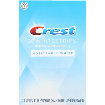Crest, 3D Whitestrips, Tandenbleekset, Zichtbaar Wit, 20 Strips blue