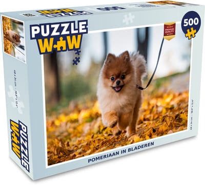 Puzzel Pomeriaan in bladeren - Legpuzzel - Puzzel 500 stukjes