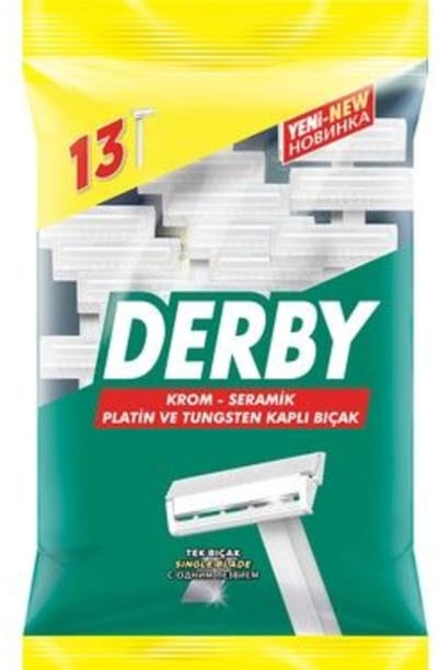 2xDerby Wegwerp Scheermesjes met Enkel Mesje – 13 Stuks