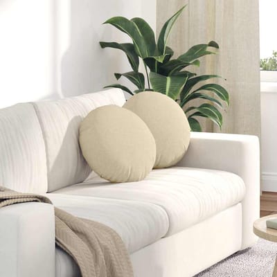 vidaXL - Zitkussens - 2 - st - Stof - Crèmekleurig - Ø40 - x - 13 - cm