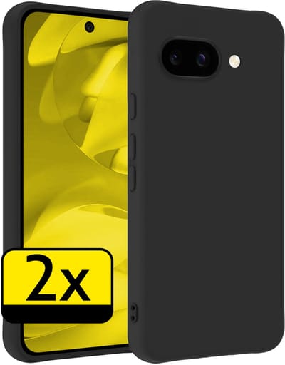 Hoesje - 2 Stuks - Geschikt voor Google Pixel 9a - Sterk & Shockproof - Case Siliconen - Back Cover - Telefoon Hoes - Telefoonhoesjes - Zwart