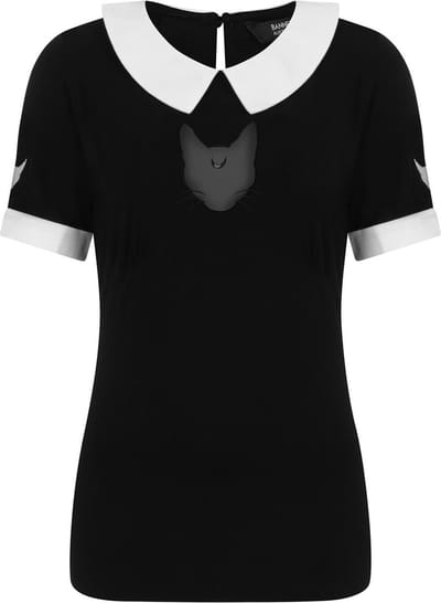 Banned - DARKNESS CAT Top - 2XL - Zwart