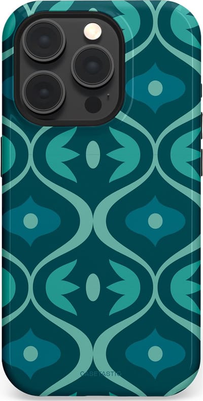 Casetastic hoesje geschikt voor Apple iPhone 15 Pro - MagSafe - Dubbellaagse bescherming - Decoratief Blauwgroen - Fashion Case - Petrol