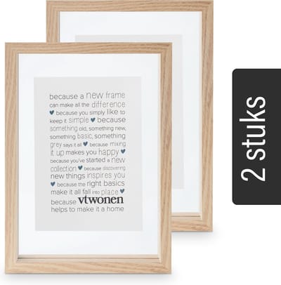 vtwonen - Set van 2 - Fotolijsten - Naturel - Hout - 22x31x4cm