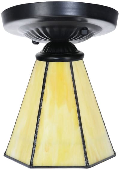 Tiffany plafonnière zwart met Narcissus - Art Deco Trade