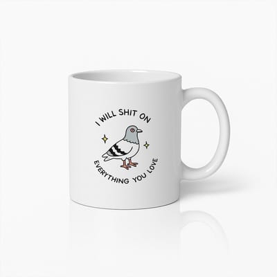 330ml Grappige Duif Mok – Humoristische Keramische Koffiebeker met Gedurfde Tekst