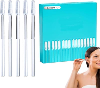 Oorwas Verwijderaar - Oorreiniger Oorstokjes - Dagelijkse Hygiëne - Flexibele Hars Tip - 24 Stuks - Transparant