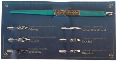 Dailygoods- Kalligrafie Pen - Dip Pen - Kroontjespen - Lichtgewicht - Slijtvast - Massief Hout/Metaal - Kalligrafiepen