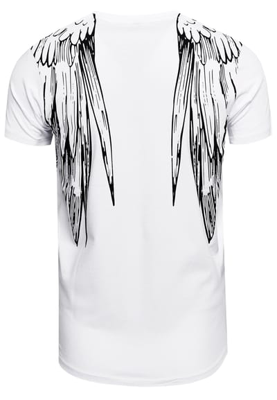 T-shirt met effen Amerikaanse print