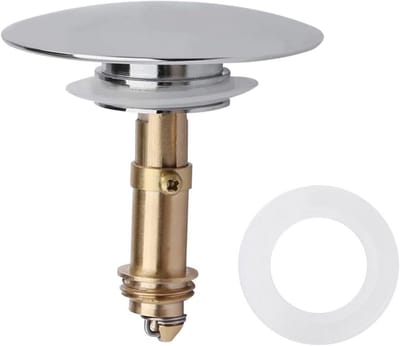 66 mm Pop-Up Afvoer voor Wastafel - Messing met Chroomkleurige Afwerking - Eenvoudige Montage met Drukknop