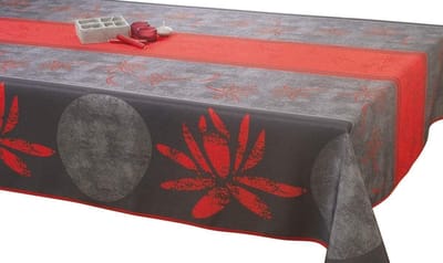Tafelkleed anti-vlek - Beschermend laken - Tafel decoreren - Lotus design - 240 cm - Rood