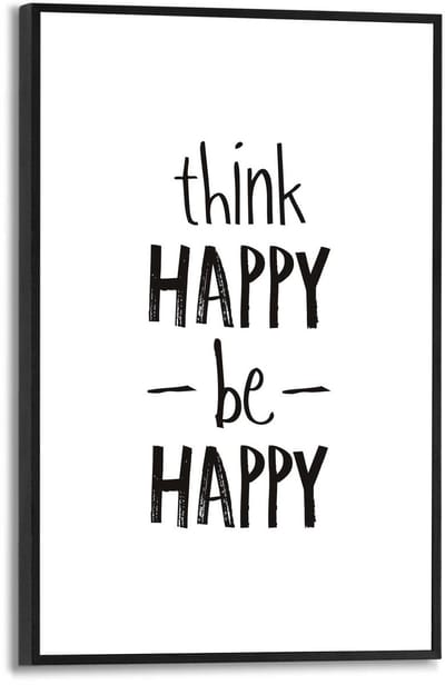 Schilderij Think happy, be happy - 30 x 20 - Hout - REINDERS