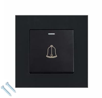 Draadloze Deurbel met Tempered Glass Paneel Schakelaar 220~250V voor Thuis en Hotelgebruik