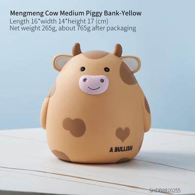 Tirelire ours lapin, pièce de monnaie en plastique pour attirer l'argent, pot de pièces de monnaie, grande boîte d'épargne, pièces de monnaie, cadeau de pâques pour enfant 15*13*17cm jaune
