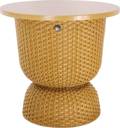 Bijzettafel - Tafel - Sidetable - Opberger - Opbergmand - Handed By Twist Diabolo Table met deksel - okergeel - ochre yellow