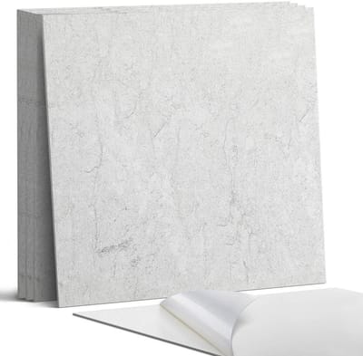 Coloray Wandpanelen Zelfklevend - Natuurlijke steenstructuur Zelfklevende Wandpanelen - 50 cm x 50 cm - Wit Wandpaneel PVC - 4 stuks - Texturen Wandpanelen Zelfklevend - Wandpanelen Keuken - Wandpaneel Badkamer