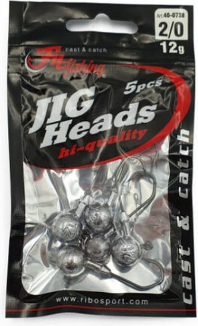 Jighead - 8g - Haakmaat 2/0 - 5 stuks - Loodkop voor Roofvissen - voor kunstaas Shads & Softbaits
