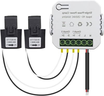 Energie Meter - Stroomverbruik Monitor - Elektriciteit Meten - Met CT Klem - 80A - Wit