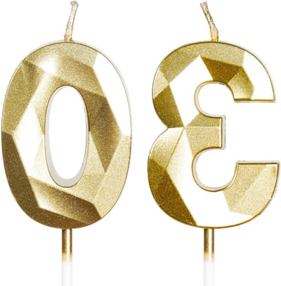 Solidchoice - Gouden 30e Verjaardag Kaarsen voor Feestdecoratie