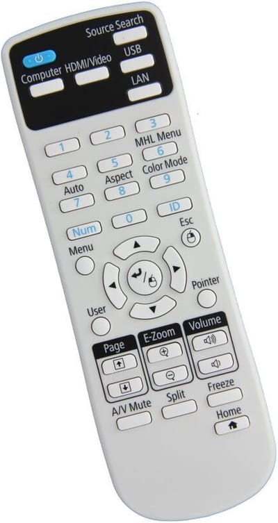 Afstandsbediening geschikt voor de EPSON H846A beamer, vervangt 2181788 / 218178800