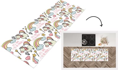 Keukenloper - Loper keuken - Regenboog - Unicorn - Diamant - Quotes - Patroon - 150x50 cm - Keukenloper vinyl