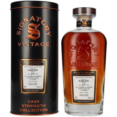 Ondertekenaar Vintage Signatory Vintage GLENLIVET 19 Years Old Cask Strength Collection #901023 2006 54,9% Vol. 0,7l in Tinbox
