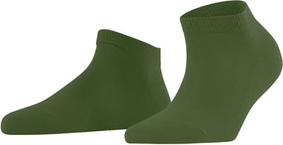 FALKE Family kort eenkleurig katoen sneakersokken enkelsokken dames groen - maat 35-38