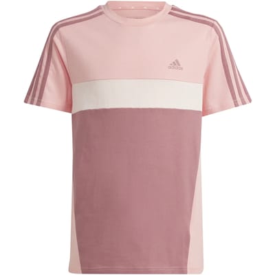 Adidas Tiberio 3 Stripes Colorblock Cotton T-shirt Met Korte Mouwen Roze 9-10 Years Jongen