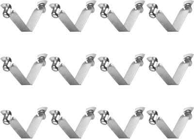 Thijox - Kajak Peddel met Dubbele Knop, 12 Stuks, Klikveer, Clip, 46 x 8 mm, 65 mm, Verenstaal, V-vormige Hol, Telescopische Vergrendeling, Buisclips