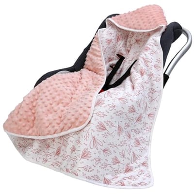 Dubbelzijdige Wikkeldeken voor Babyschaal - 90 x 90 cm, Gewatteerd en 100% Katoen, Ideaal voor Kinderwagen, Buggy en Autostoel