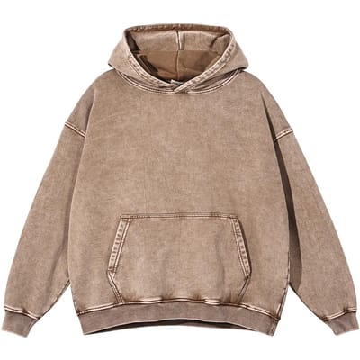 Zwaar Hoge Kwaliteit Straatkleding Gewassen Hoodie Vintage Donker Los Oversized Unisex Hoodie S beige