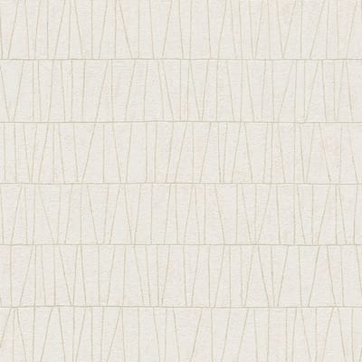 Grafisch behang Profhome 395062-GU vliesbehang gestructureerd met geometrische vormen glanzend wit parelwit 5,33 m2