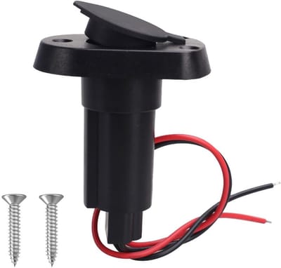 Dailygoods- Lichtsocket Weerbestendig - 2-Pin Stekkerdoos - Marine Navigatie - Roestvrij Staal - Eenvoudige Installatie - Beschermkap - Lichtaansluiting