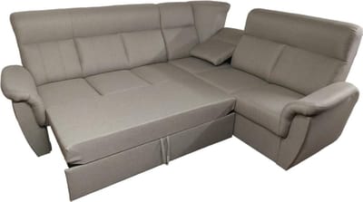 hoekbank modena- rechts taupe- Hoeksalon met bed en opbergruimte- zetelsenbedden