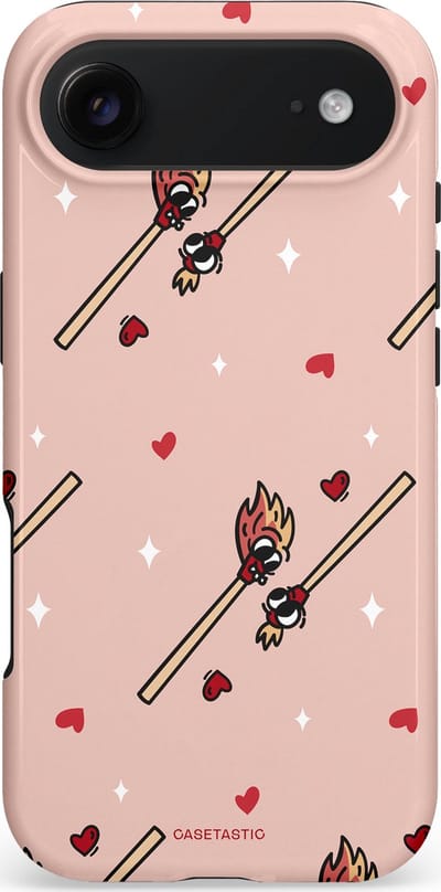 Casetastic hoesje geschikt voor Apple iPhone Air - MagSafe - Dubbellaagse bescherming - Vurige liefde - Fashion Case - Perzik Zand
