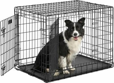 Hondenbench Zwart Strong S - 61 x 42 x 49 cm - Opvouwbaar - 2 Deuren - Bench Voor Hond en Puppy