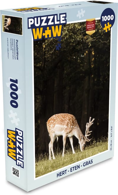 Puzzel Hert - Eten - Gras - Legpuzzel - Puzzel 1000 stukjes volwassenen