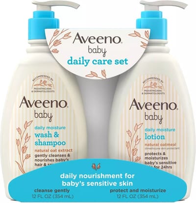 Aveeno Baby Daily Care Gift Set – Body Lotion & 2-in-1 Bath Wash & Shampoo